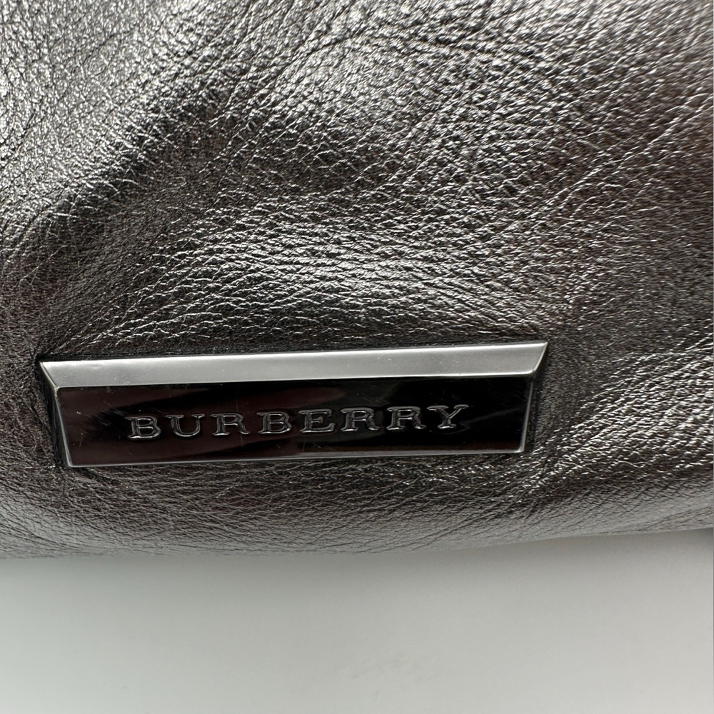 Burberry Pewter Metallic duffle/tote bag ,medium size can use as a Crossbody.